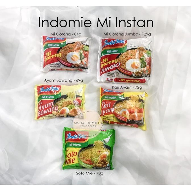 

Indomie Mie Instant Instan - Ayam Goreng Jumbo, Kari Ayam, Ayam Bawang