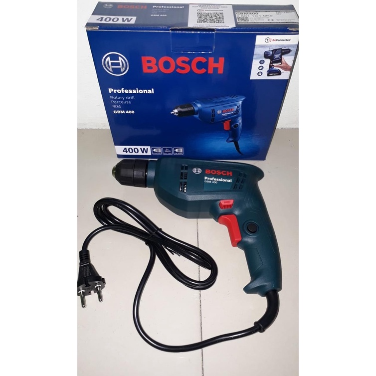 Mesin Bor Tangan Listrik Besi Kayu Keyless Bosch GBM 400 Professional