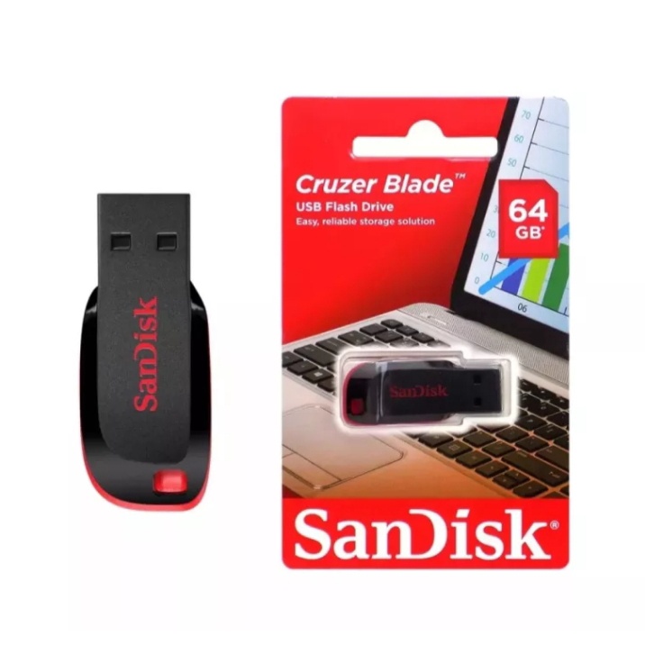 FLASHDISK SANDISK 128GB 64GB 32GB 16GB 8GB FLASH DRIVE SANDISK CRUZER BLADE USB