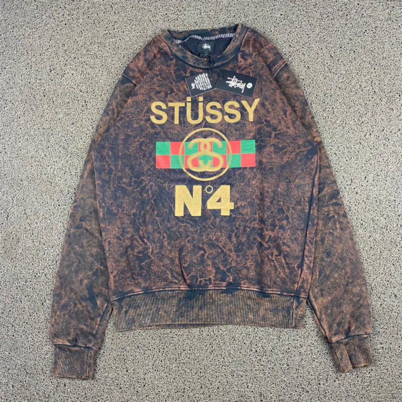 CREWNECK AWSM STUSSY TIE DYE FULL TAG LABEL CASUAL HYPE