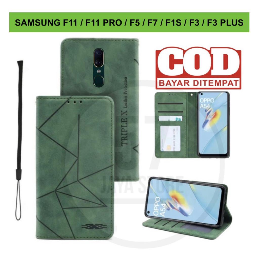 Case Samsung F11 F7 F1S F3 F5 F11 Pro Premium Quality flip case magnet terbaru leather flip cover ma