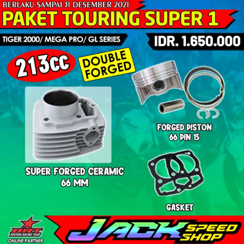 BLOK PISTON BRT TIGER MEGAPRO PRIMUS GL PRO MAX NEOTECH TIGER REVO 66mm BLOCK SEHER PAKET PAKETAN BO