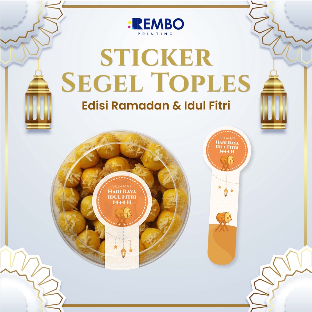 Cetak Stiker Segel Toples Edisi Puasa Bulan Ramadan Lebaran Idul Fitri - Sticker Kemasan Makanan Minuman Toples - Ramadhan Idul Fitri 2023