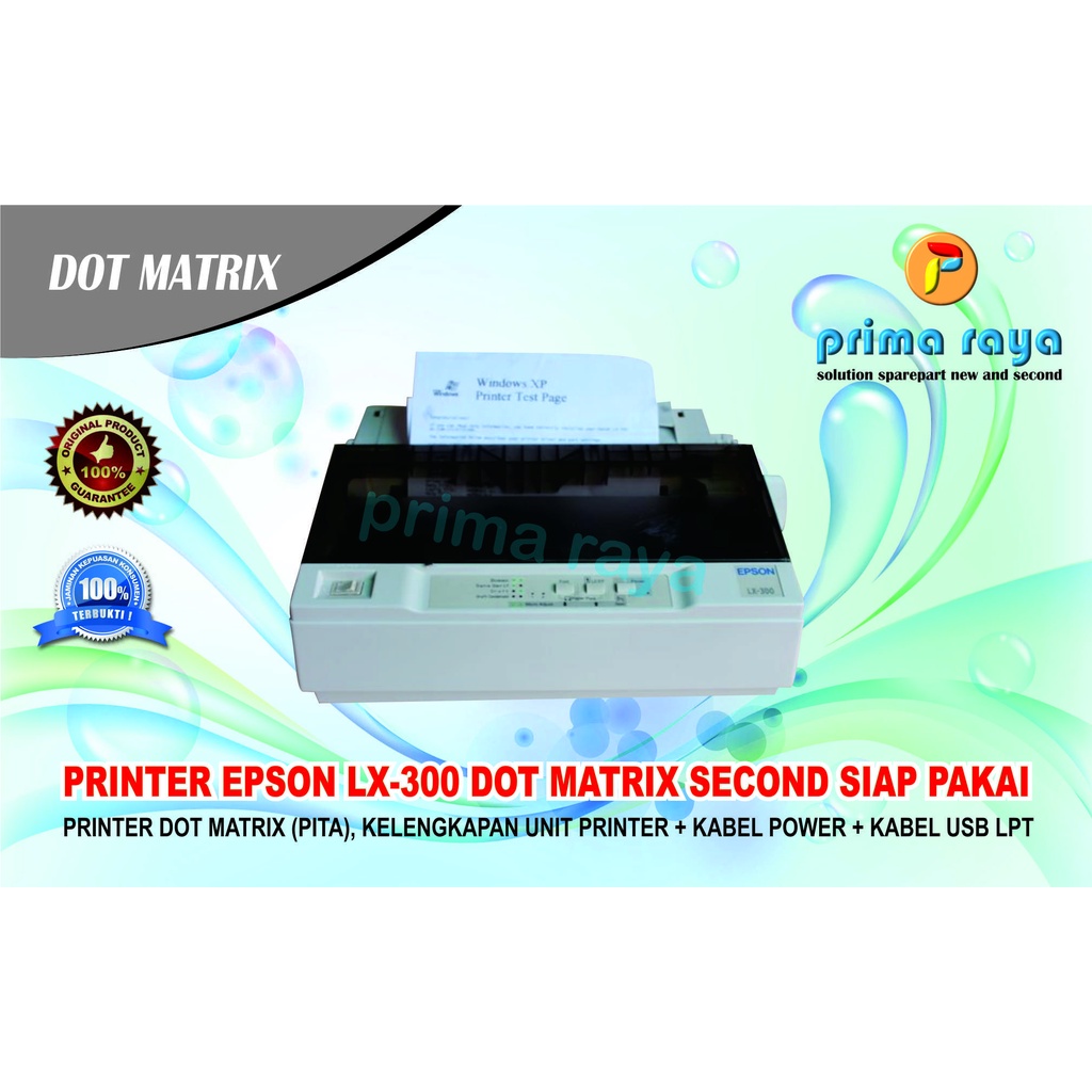 PRINTER EPSON LX-300+II / LX300+ / LX300 DOT MATRIX (PITA) SECOND SIAP PAKAI, NORMAL 100%