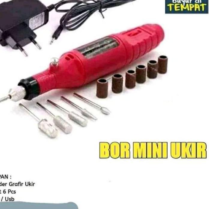➬ PROMO Mesin Mini Grinder Grafir Bor Potong Gerinda + adaptor DC ♞
