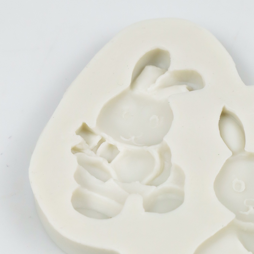 Miki Cetakan Kue 3D Cube Baking Cake Dessert Molds Silicone Rabbit - MH03 - Gray