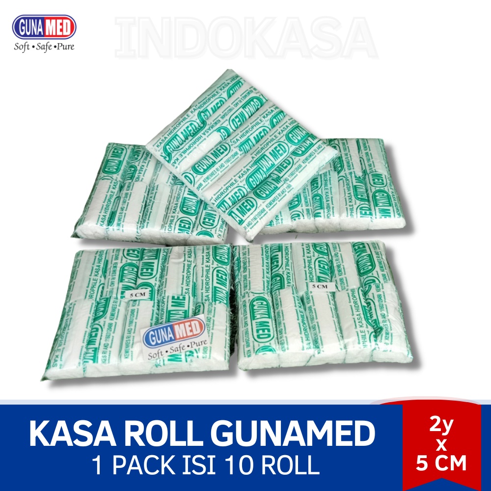 GUNAMED KASA GULUNG 5CM ISI 10 ROLL  PERBAN P3K