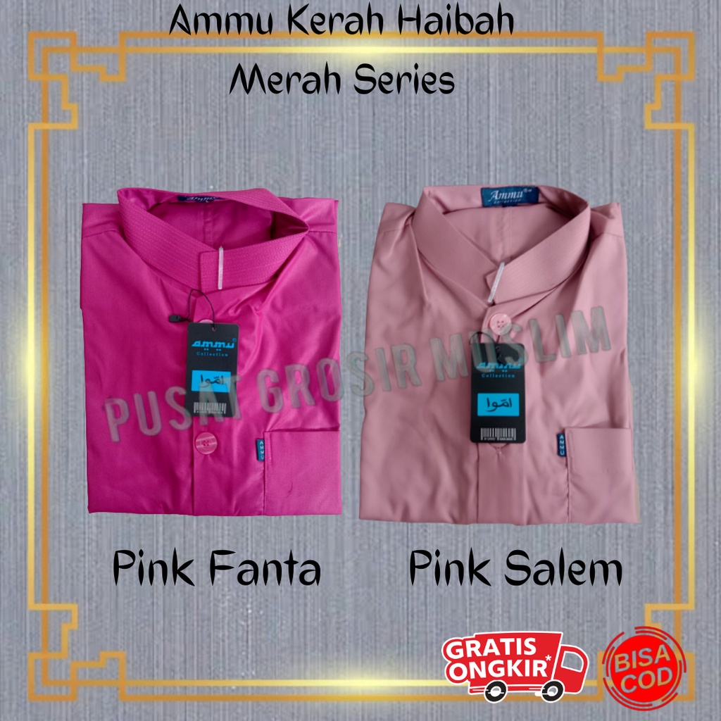 Baju Koko Ammu Haibah Dewasa Pink Fanta Termurah !!!