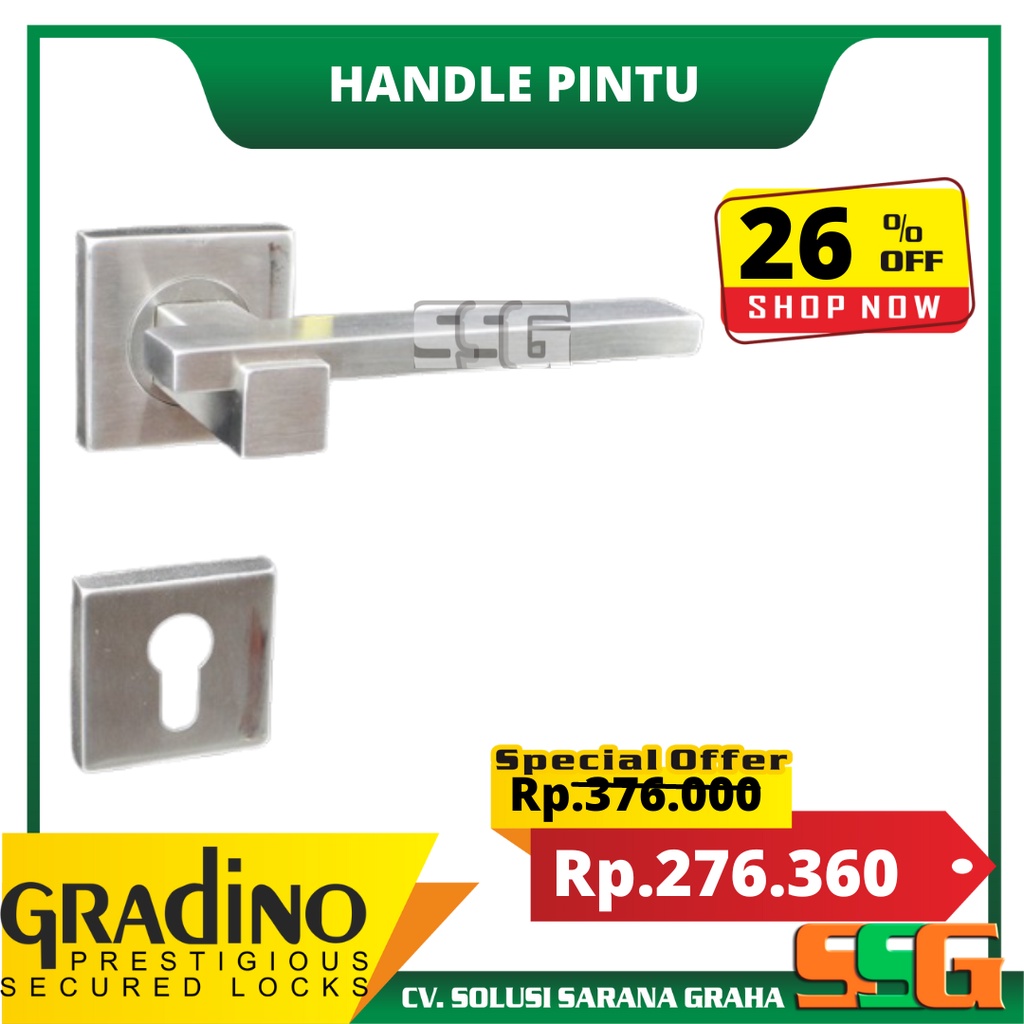 Handle Pintu GRADINO GRD 99.27 US32D Gagang Pintu Pisah / Pegangan Pintu