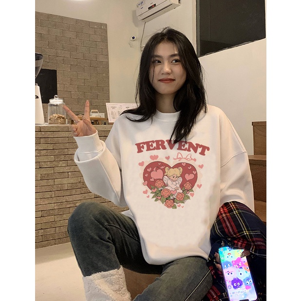 Sweater Oversize Heart Unisex Sweater Oversize Korean Style/atasan korean style wanita