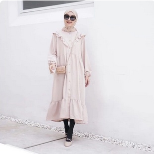 Gamis Celyn Midi Dress Casual Fashion Muslim Terbaru