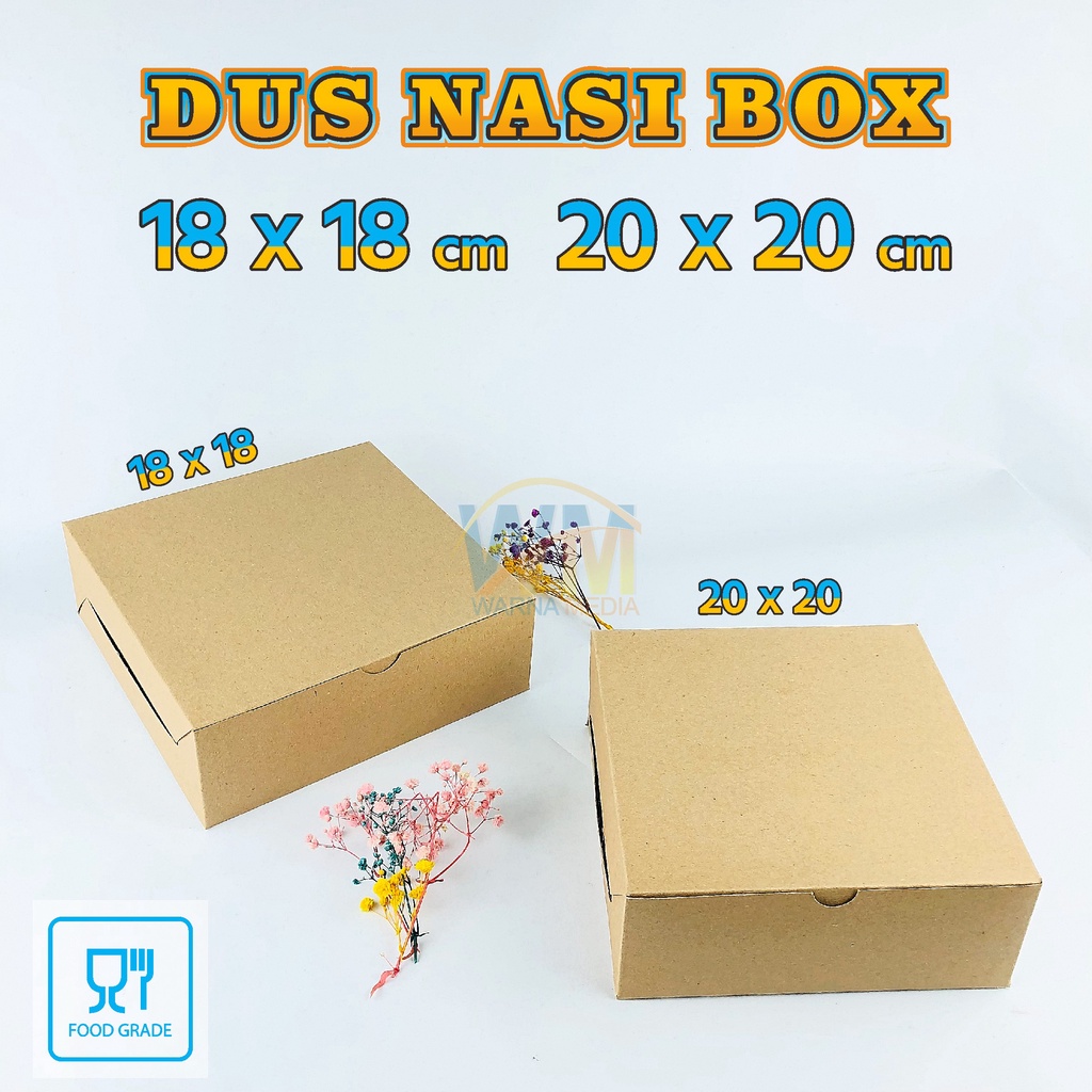 KOTAK BOX NASI 18x18 / DUS CATERING 18X18 / BOX CAKE KRAFT  LAMINATING BROWN / DUS LAMINASI / BOX AYAM BAKAR / DUS NASI KOTAK / KARDUS CATERING / DUS 20x20 / DUS AYAM BAKAR / DUS NASI BOX / KOTAK NASI KRAFT PAPER