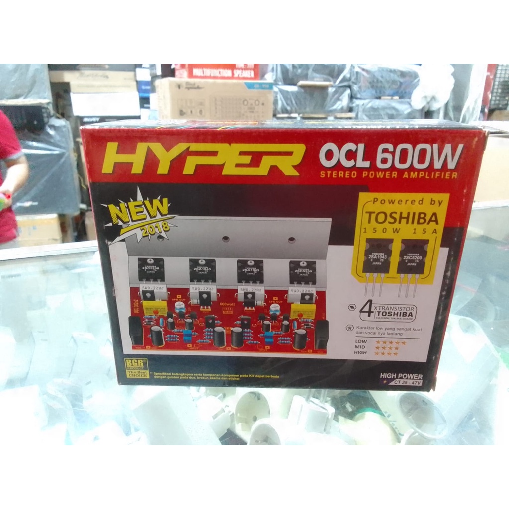 kit power ampli hyper ocl 600 watt stereo 2 x 300 watt original full TR Toshiba