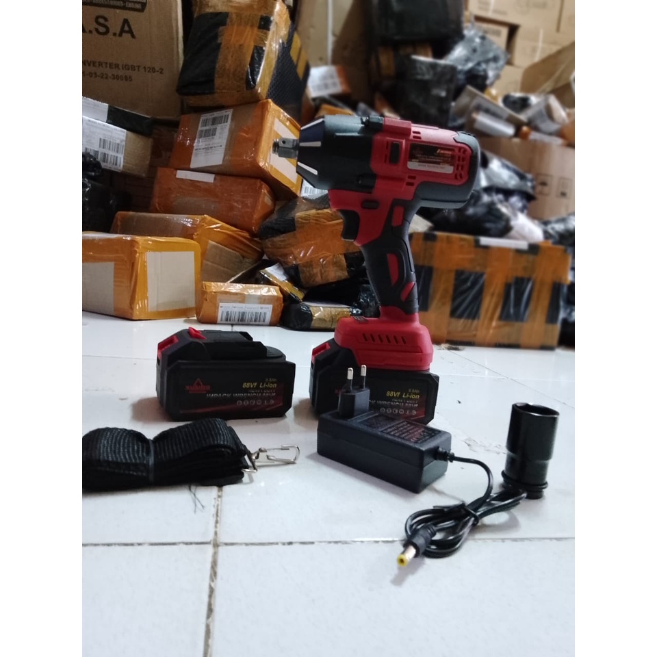 6600NM CORDLESS IMPACT WRENCH BRUSHLESS 88VF impact baterai 48VF MESIN BOR  UNTUK BAUT MOBIL impact jld 48v original 2 baterai impek baterai jld yukido