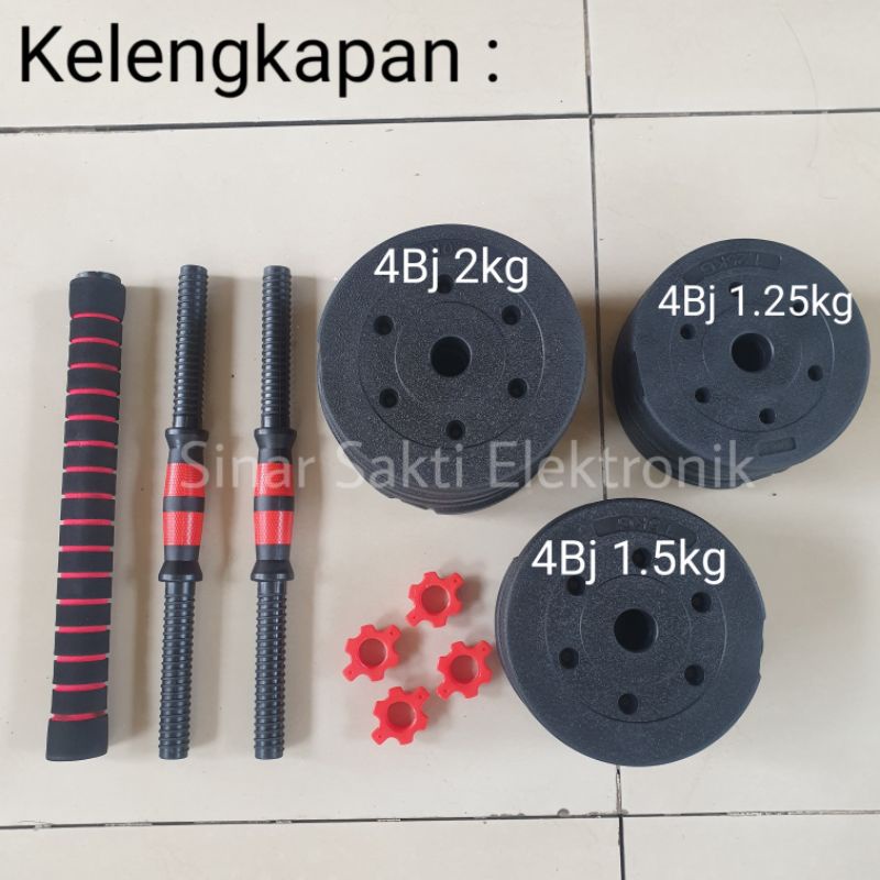 Dumbell Barbel 20kg 20 Kg 1 Set Dumbel Peralatan Fitness Alat Olahraga Angkat Beban Rumah