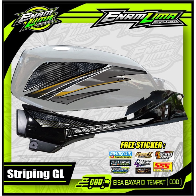 striping gl variasi - cod sticker striping gl pro/max variasi motif carbon- striping gl motif terlar