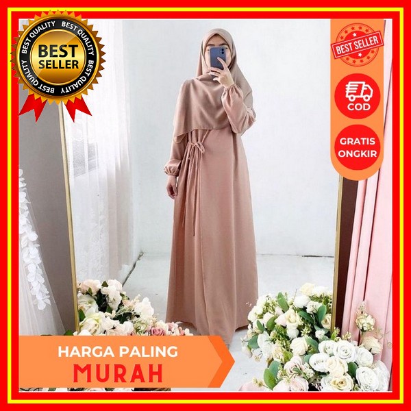 Baju Busana Muslim Gamis Terbaru 2023 Lebaran Wanita Import Remaja Kekinian Korean Style Tokogo.Id -