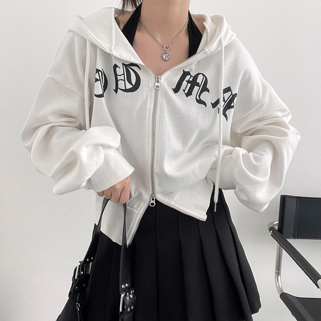 Hoodie JAPANESE Ziper Wanita Oversize | Jaket Sweater Double Ziper Wanita Korean Style