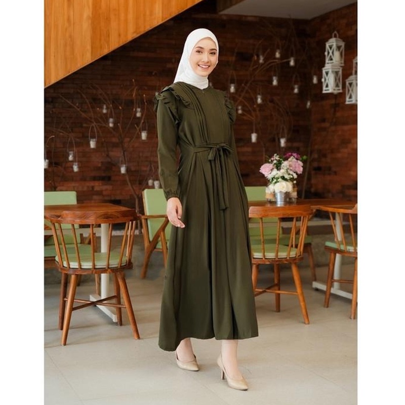 Baju Gamis Wanita Muslim Terbaru Sandira Dress cantik Murah kekinian GMS01