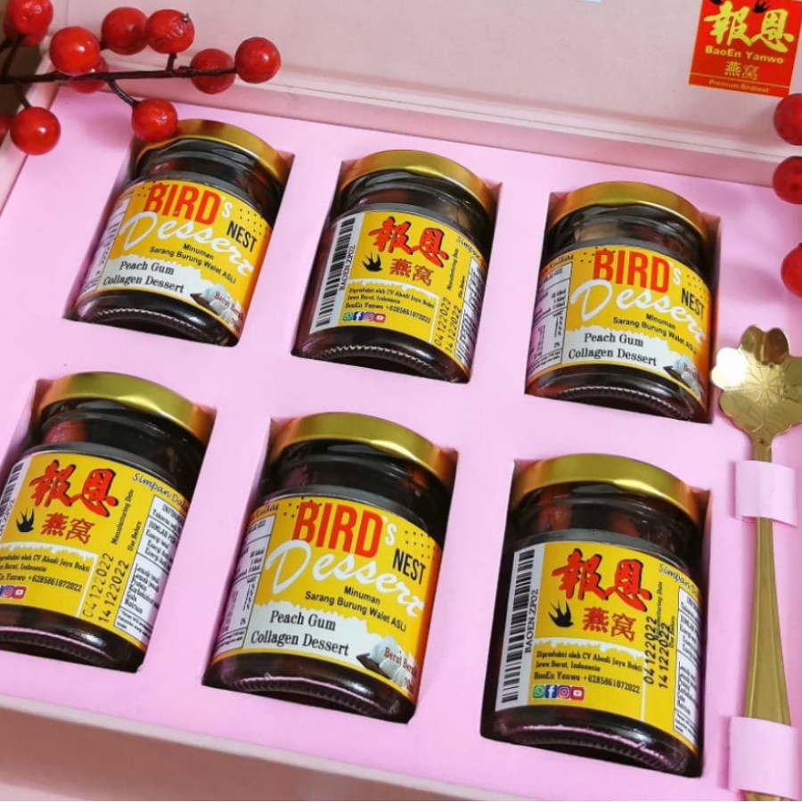 

BOX isi 6 - Ping - Hampers - Parcel - Kado - Birds Nest Dessert / Peach Gum Collagen Dessert /