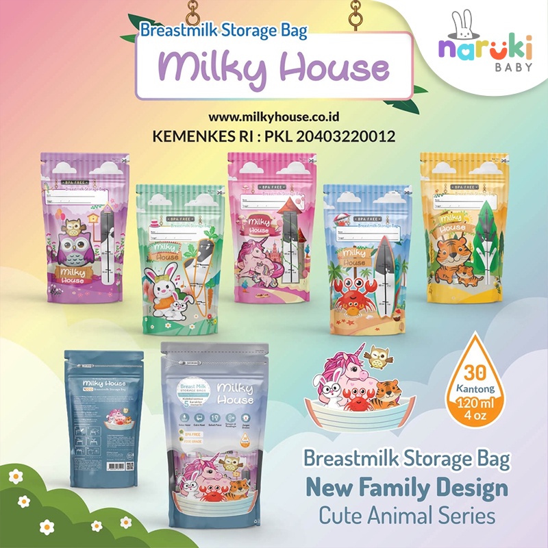 Milky House Kantong Asi Breastmilk Storage 120mL isi 30 pcs KEMENKES RI