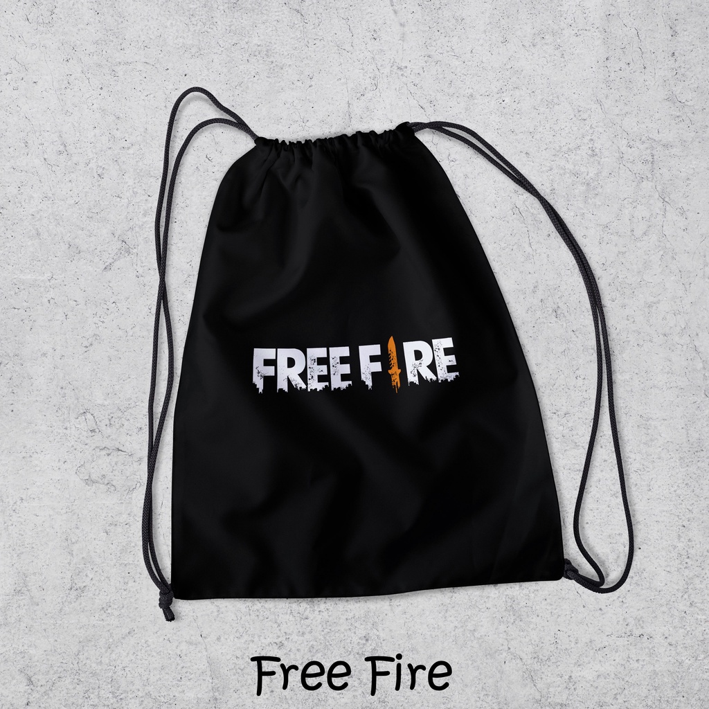 Tas Serut / String Bag Anti Air TERLENGKAP - Tas Ransel Serut Tas Olahraga Tas Sekolah Tas Serut Waterproof Pria Dan Wanita Tas Polos - Custom Bisa COD - P3-FREE FIRE