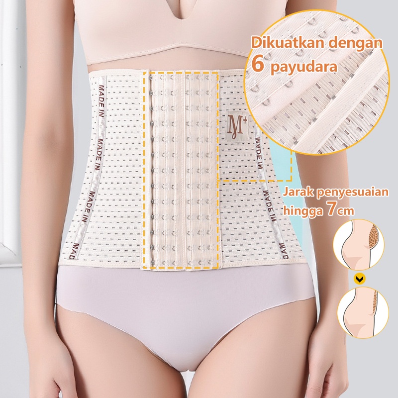 Korset 6 Baris 13 Gesper Pinggang Wanita Pelangsing Perut Band Tubuh Membentuk Tali Kebu Bernapas Postpartum Perut Kon Pelangsing Perut Pengecil Perut Buncit Melahirkan Slimming 8821
