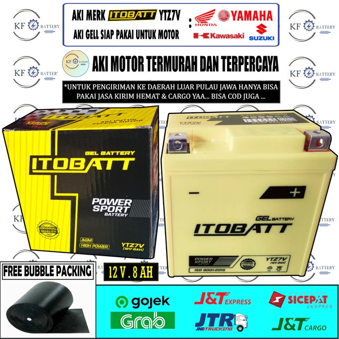 AKI MOTOR NMAX, AEROX, LEXI YTZ7V / GTZ7V ITOBATT GEL 8AH