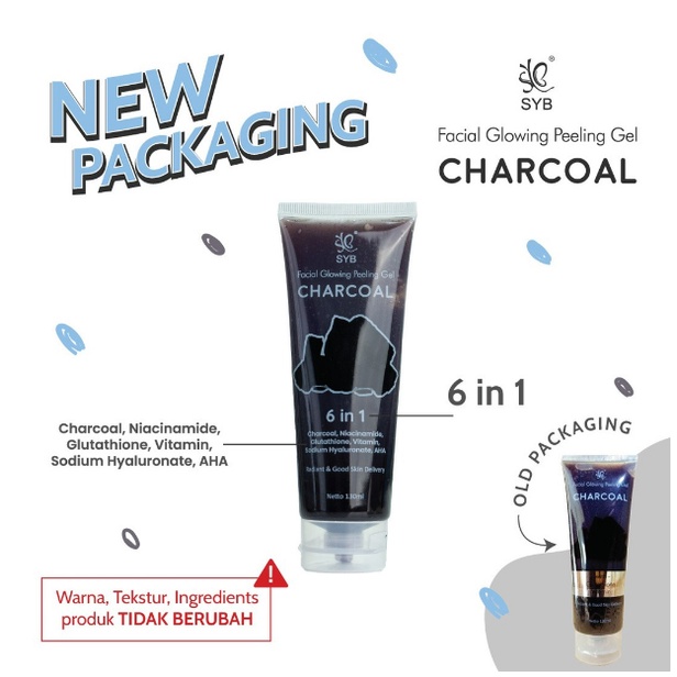 SYB Facial Glowing Peeling | Gel Aloe Vera - Milk &amp; Snail - Charcoal - Peeling Wajah Original