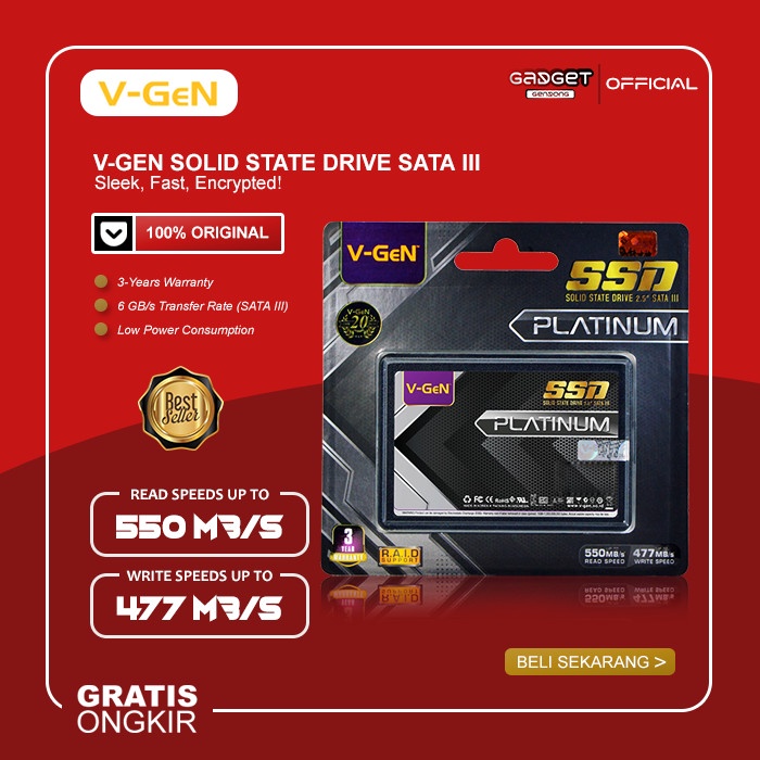 V-gen SSD Platinum Sata III 2.5 Inch 128GB/256GB/1TB- 1TB