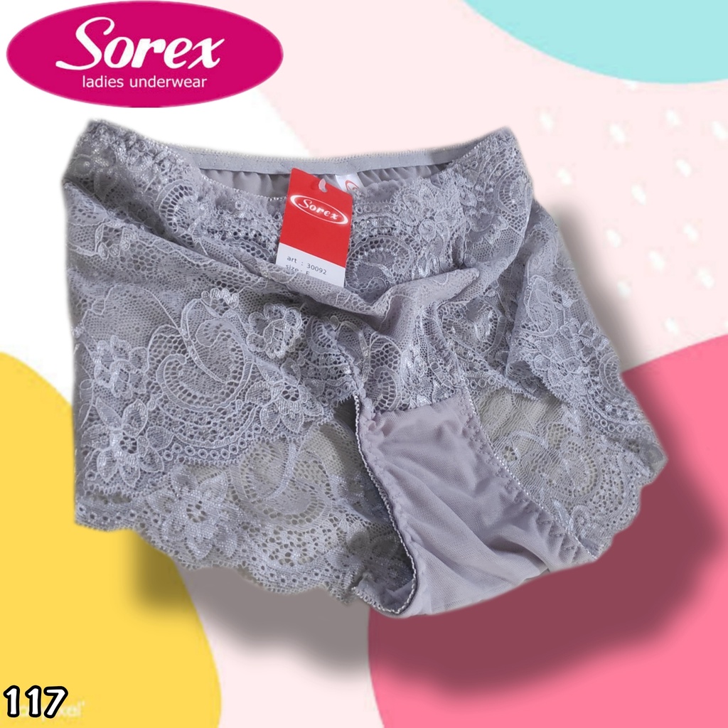 K117 - (Harga Per 1 Potong) CELANA DALAM WANITA PAKAIAN WANITA PAKAIAN DALAM SOREX BRUKAT SEMI TRANSPARAN FREE SIZE