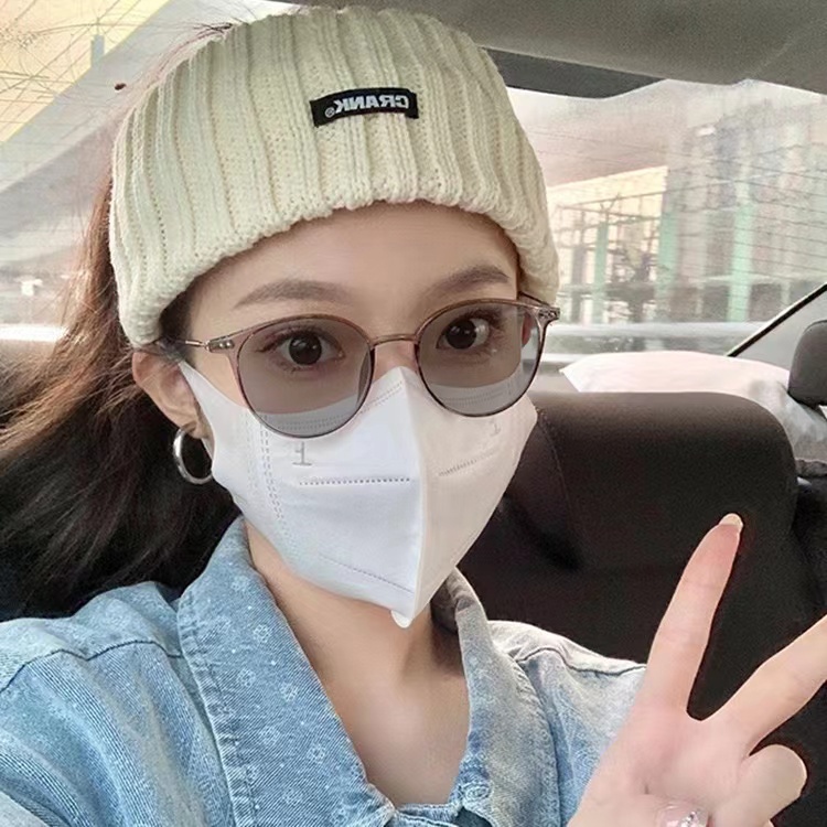 Kacamata Lensa 2in1 Photochromic Anti Radiasi Bentuk Bulat Bahan Metal Gaya Korea Untuk Pria Dan Wanita