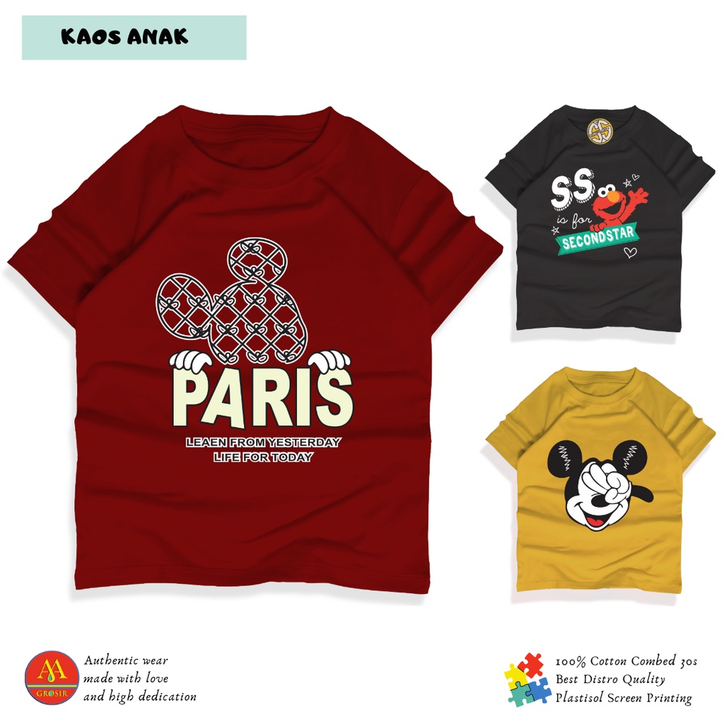 Kaos Anak 1-12 Tahun / Kaos Distro Anak Laki-laki Perempuan Bahan Cotton -Amr179