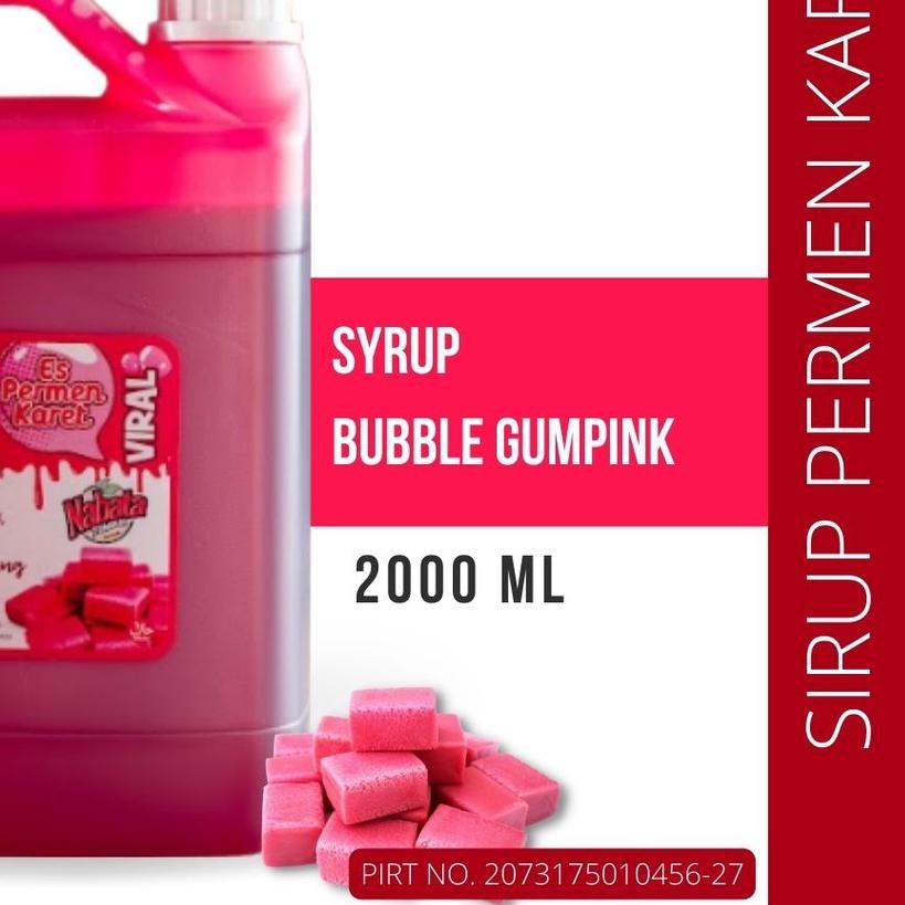 

☻ Sirup Permen Karet Viral Surabaya 2 liter / Bubble Gum Pink Syrup 2000 ml ◊