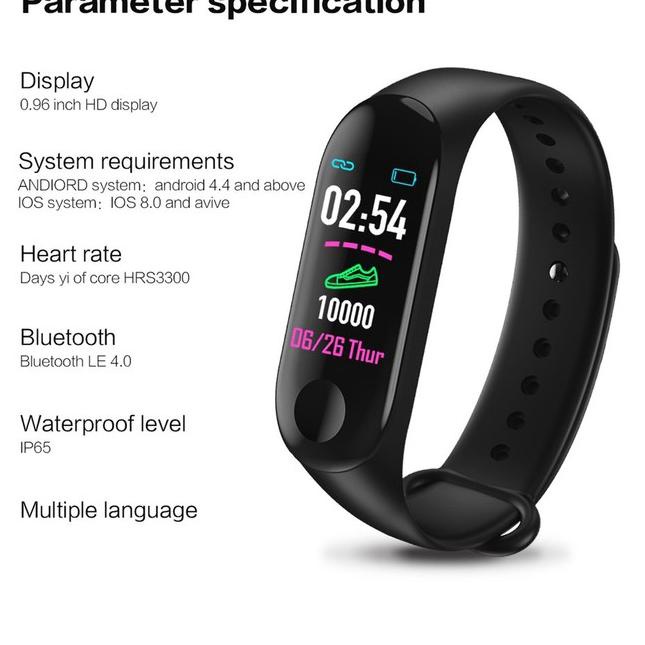 Dikirim secepatnyaV1h1G Smart Watch Smartwatch M3 M4 M5 Smart Band Smartband Support Android dan iOs