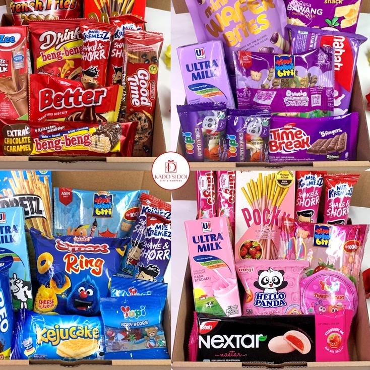 

✩ Snack Box (Langsung Jadi) Hadiah Valentine/ Kado Pacar/ Kado Ultah/ Kado Cewe/ Kado Cowo/ Kado Wisuda/ Kado Anniv by Kado Si Doi ℮