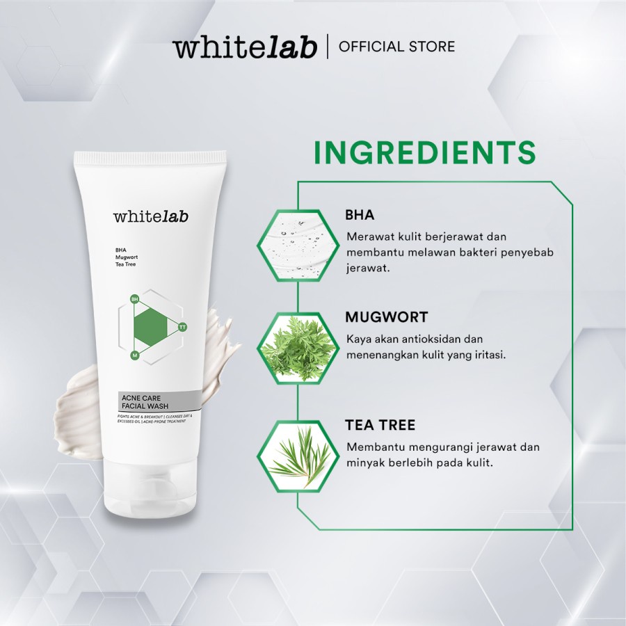 Bisa COD - Whitelab Acne Care Facial Wash - Sabun Cuci Muka Untuk Kulit Jerawat Kontrol Minyak Berlebih Anti Bakteri