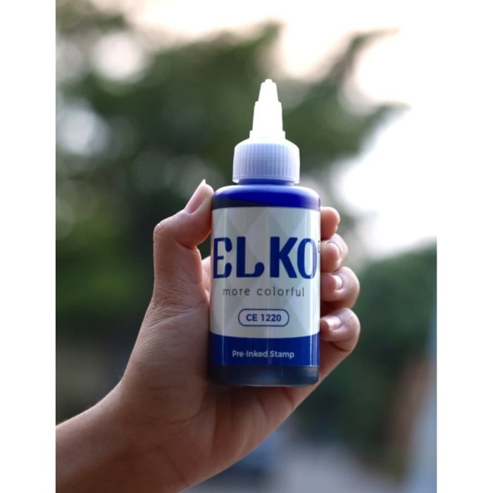 

Tinta Stempel Flash Warna Biru Waterproof ELKO 100 ML Untuk Kertas