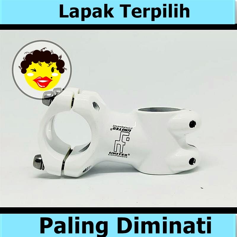 Stem sepeda MTB United putih untuk stang oversize Sepeda murah