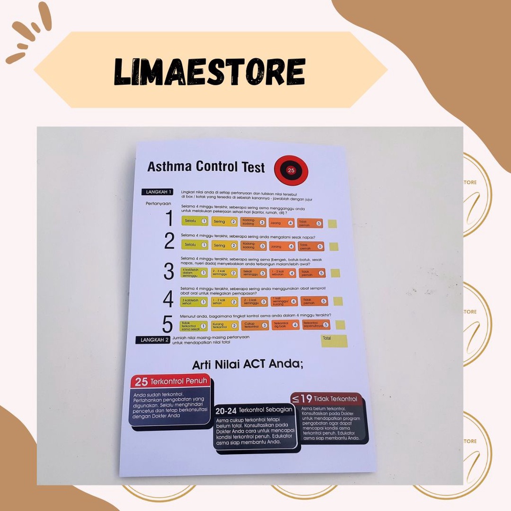 

❤limaestore✅Poster Asthma Control Test, Poster Asma Kontrol Tes, Poster ACT / Poster Asma Control Test