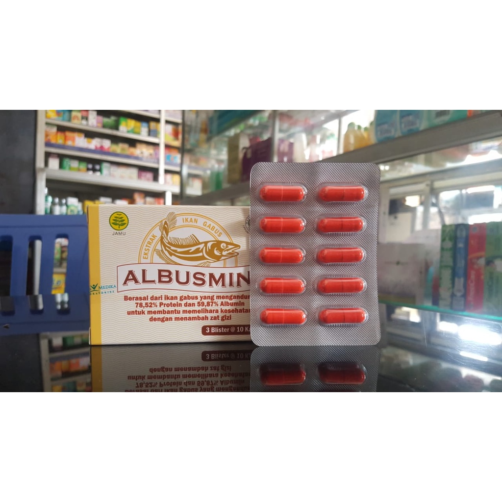 ALBUSMIN BOX KAPSUL IKAN GABUS  1 BOX @3 BLISTER