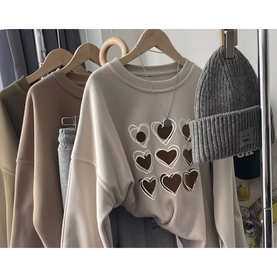 NINE LOVE SWEATER CREWNECK OBLONG - ATASAN BLOUSE WANITA ALA KOREAN FASHION TERKINI