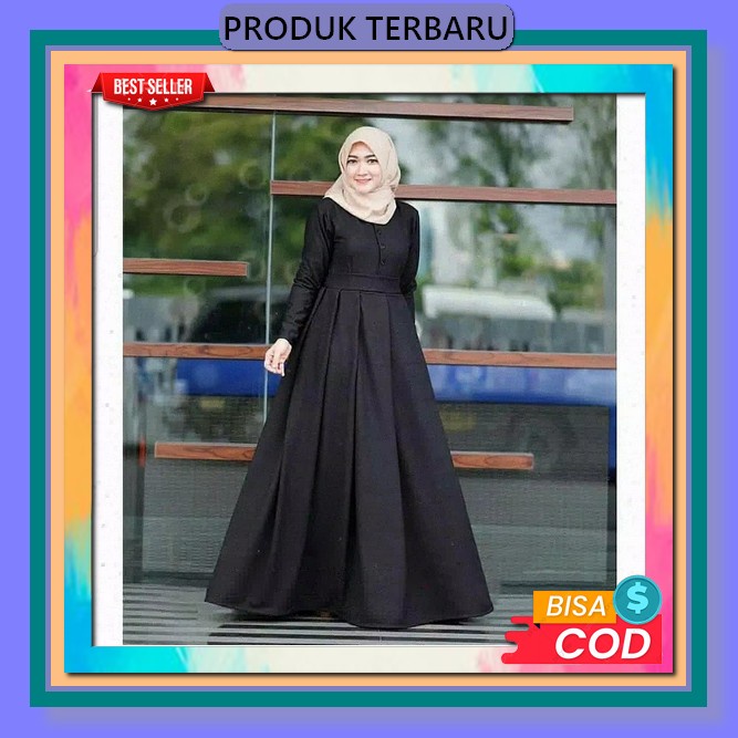 Baju Gamis Wanita Cantik Perempuan Cewek Remaja Dewasa Syari Syar'I Asdf Pesta Polos Simple Kondanga
