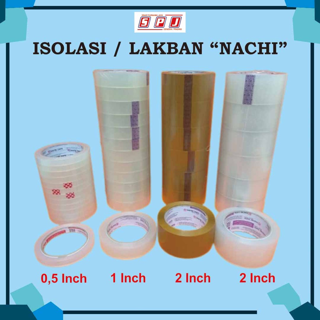 

NACHI Tape Lakban Isolasi Selotip Bening Transparan