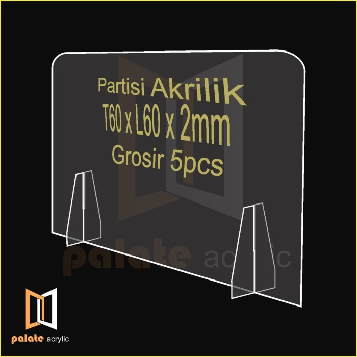 

Partisi / Sekat / Pembatas Meja Akrilik Divider Kasir / Acrylic 2Mm Star Seller