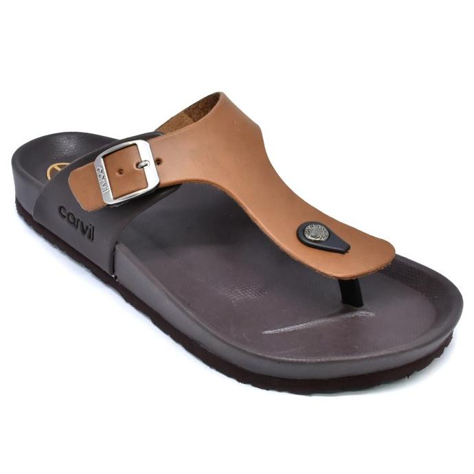 Carvil Sandal Pria Boston-01M Stone/Brown