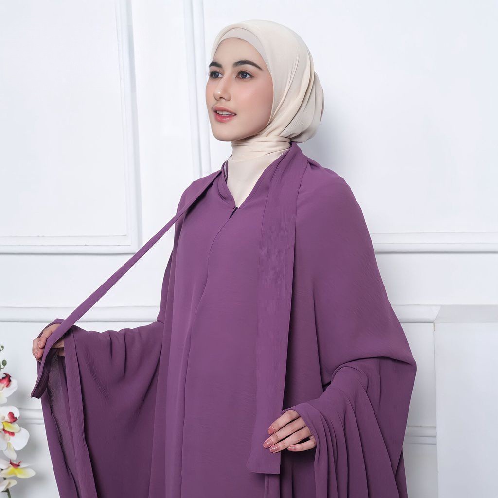 Mukenah Dewasa 3in1 Crinkle Airflow Polos Premium Mewah Jumbo Traveling