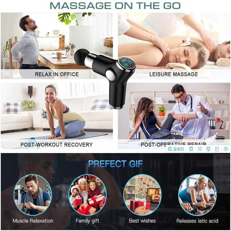 Luccig Alat Pijat Elektrik Pundak Punggung Tangan Massage Gun 2000mAh - KH-515