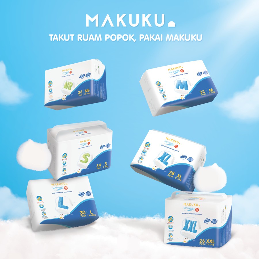 MAKUKU SAP DIAPERS SLIM CARE PANTS - POPOK CELANA