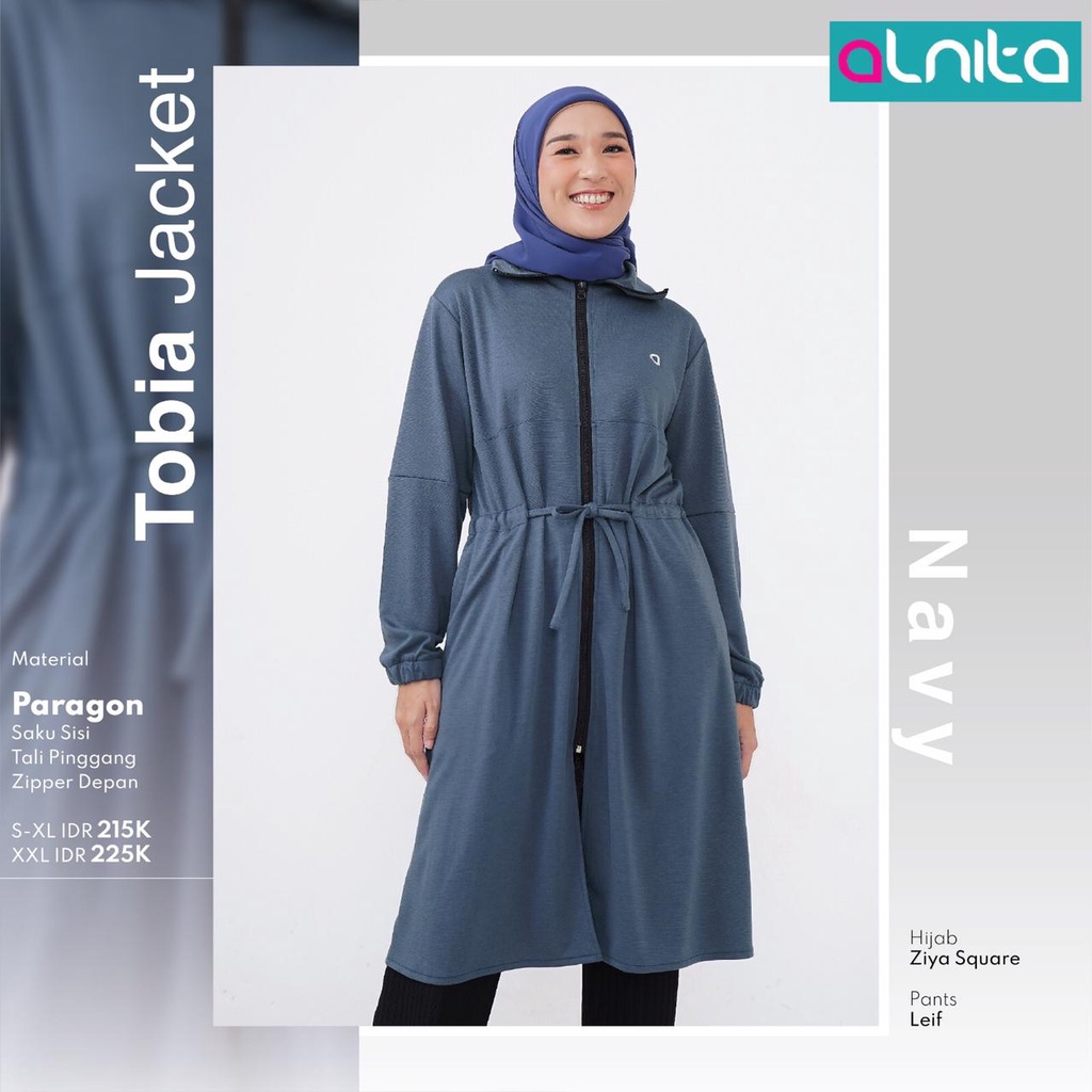 Alnita Tobia Jacket Bahan Paragon Simpel Wanita Polos bisa COD